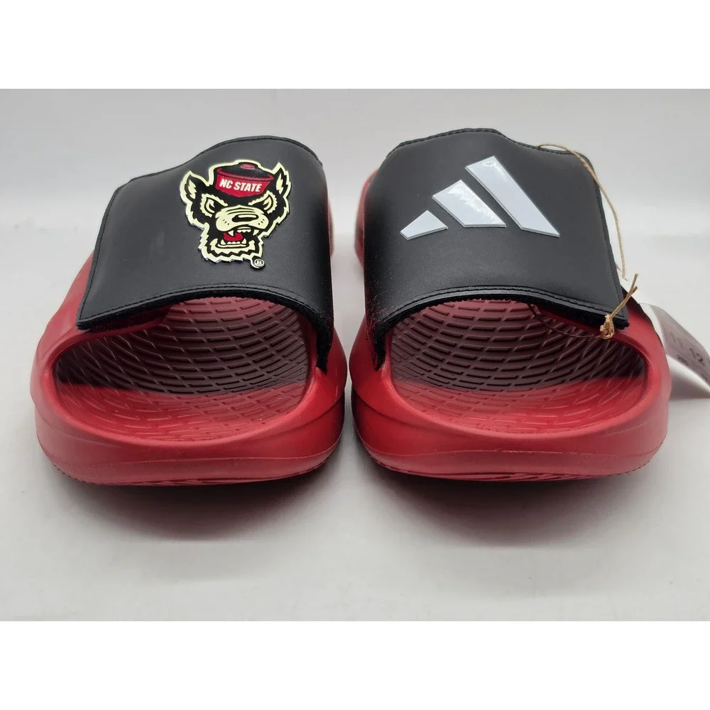 Adidas Lightblaze Slide NC State Wolfpack Men 11 Red Black Sandals Shoes IH7119